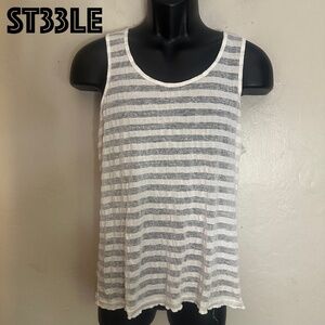Steele Striped Burnout Tank Top Medium Gently worn 50% cotton/50% polyester